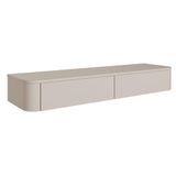 Selsey Hangend tv-meubel 140 cm, minimalistische tv-kast in mat kasjmier, met opbergruimte, elegant tv-meubel voor woonwand, woonkamer, MDF en spaanplaat, kasjmiergrijs