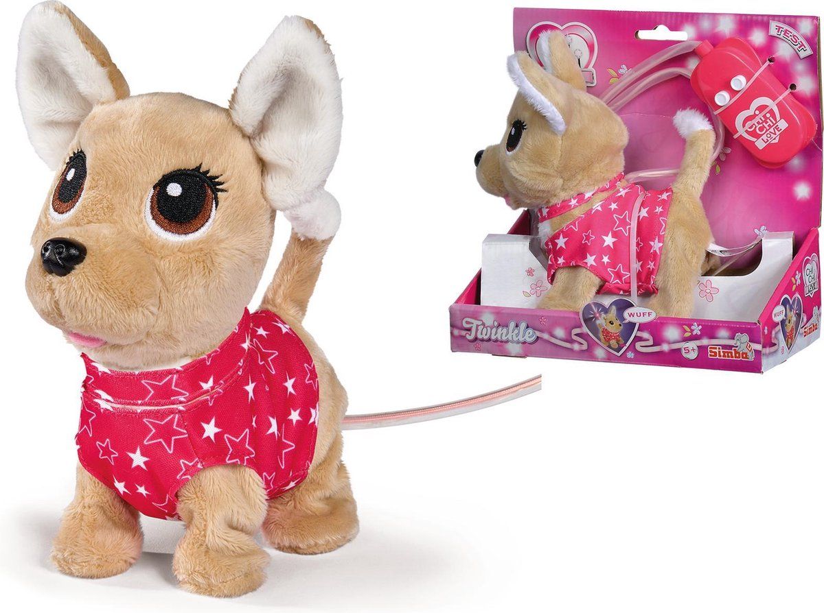 simba ChiChiLove Twinkle Speelgoedhond Knuffel Bruin