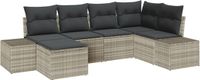 vidaXL Tuinbank Set Lichtgrijs Poly Rattan