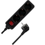 REV 0012335500 meervoudige stopcontact, stekkerdoos 3-voudig, 5 m, 3500 W, zwart