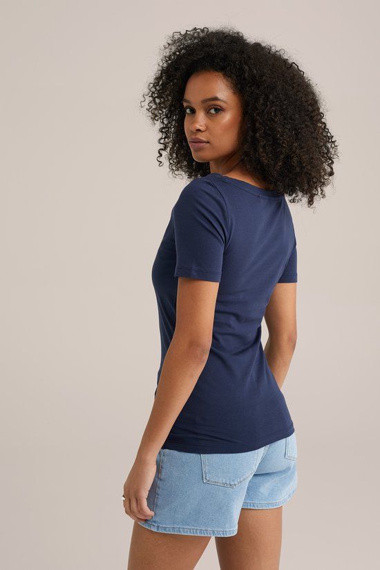 WE Fashion Dames T-shirt met boothals