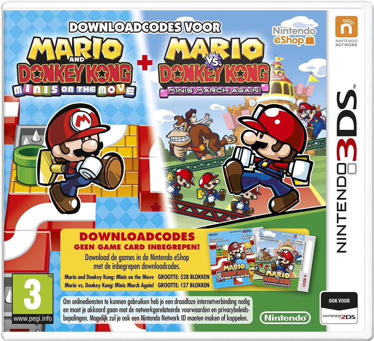 Nintendo Mario & Donkey Kong (Mini's On The Move / Mini's March Again) (Code in a Box) - 2DS + 3DS