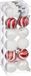 Atmosphera Kerstballen 36x - Parelmoer Wit/Rood - 4 cm - Kunststof