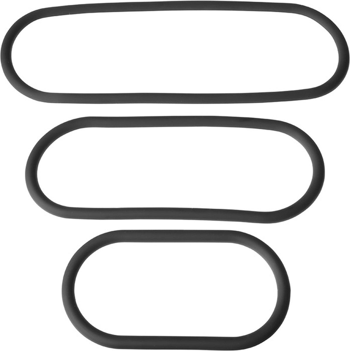 X-Play Xplay 3 - Pack Silicone Slim Wrap Ring - Zwart