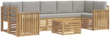 vidaXL - Buiten - bank - set - 8 - st - Wit - en - Lichtgrijs - Polyester