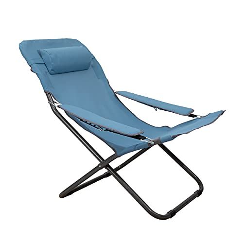 HOMECALL Folding Camping Chair with Adjustable Backrest - Blue