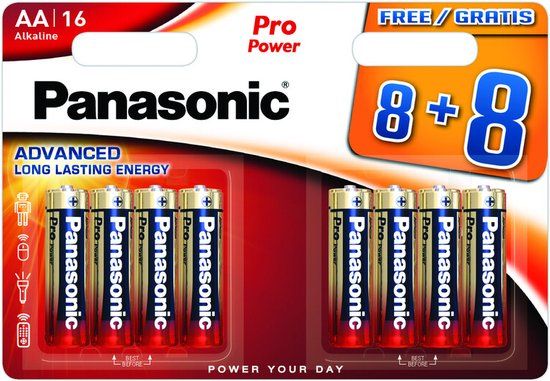 Panasonic Pro Power AA Batterijen - 16 stuks (8+8 gratis)
