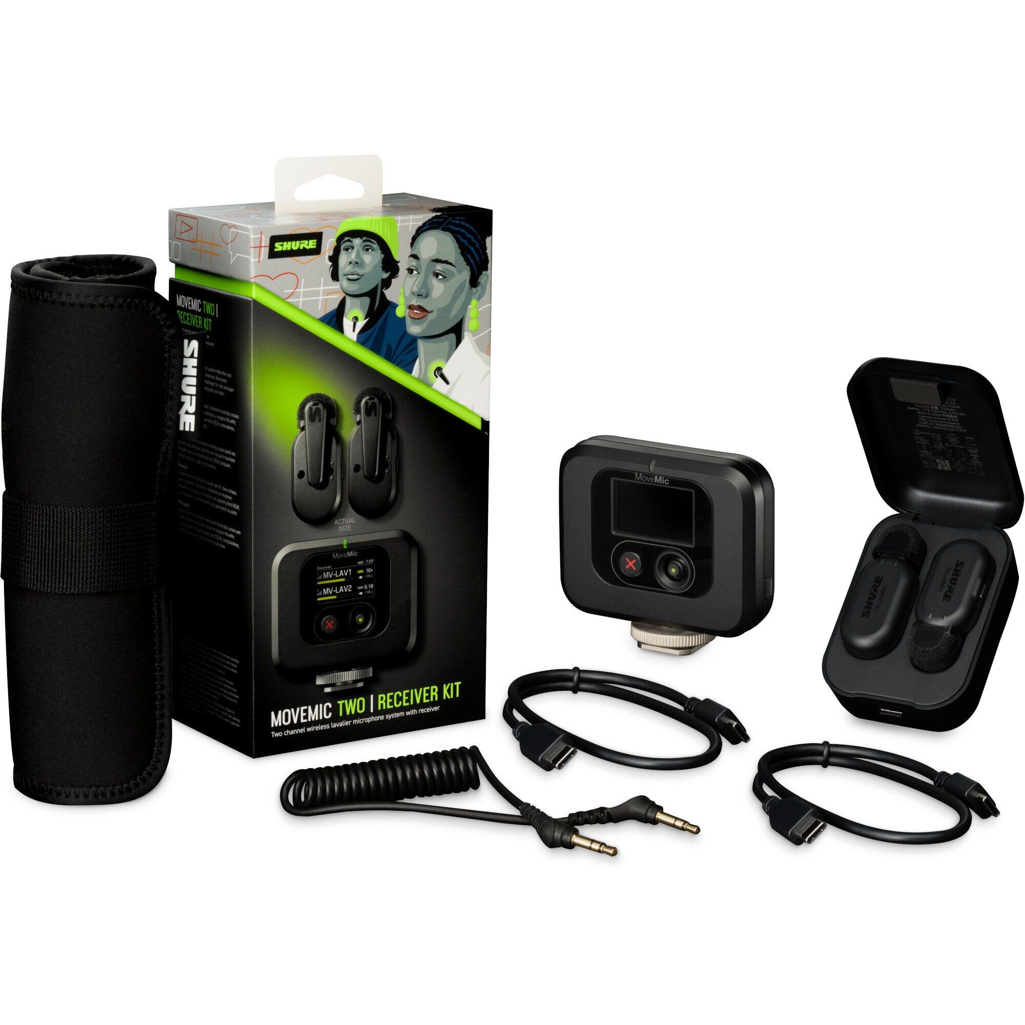 Shure MoveMic MV-TWO-Kit - Draadloze dasspeldmicrofoon - Dubbel