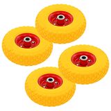 vidaXL Steekwagenwielen 3.00-4 260x85 rubber 4 st - geel