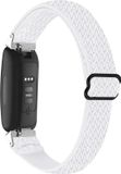 By Qubix - Compatible Fitbit bandje - Geschikt voor Fitbit Inspire 3 - Elastische solo loop nylon bandje - Wit