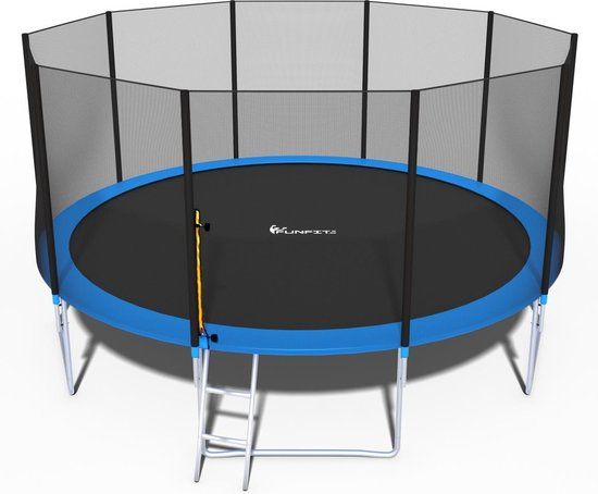 Trampoline - blauw - 465 cm - met net en ladder - tot 150 KG