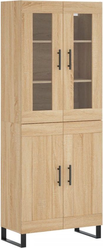 VidaXL Hoge kast 69,5x34x180 cm bewerkt hout sonoma eikenkleurig