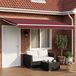 vidaXL Parasol extérieur rétractable, bordeaux et blanc, 4 x 3 mètres