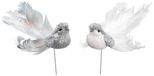 Othmar Decorations Bv Kerstboomversiering Vogels - 4x stuks - 16 cm - zilver glitter - op clip - ornament