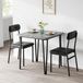 Ensemble de salle à manger - 3 pièces - Table à manger avec 2 chaises - Cadre en métal - Design moderne - Convient pour la cuisine ou le balcon - Gris et noir