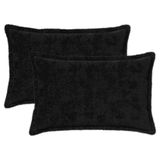 vidaXL - Kussensloop - 2 stuks - Zwart - 50 x 75 cm