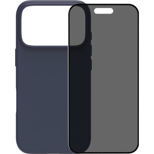 BlueBuilt Protective Back Cover met MagSafe iPhone 17 Pro Blauw + BlueBuilt iPhone 17 Pro Privacy Screenprotector Glas