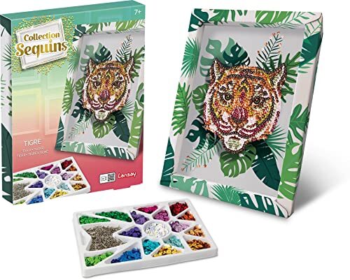 LANSAY Collection Sequins - Tigre - Activités Manuelles - Dès 8 ans -