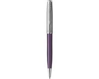 Parker Sonnet Balpen Metaal Violet Lak Palladium Afwerking Medium Penpunt Zwarte Inkt Geschenkverpakking
