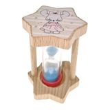 Hess Holzspielzeug 14598 - Houten tandenborstelwekker voor kinderen, Ella mouse, zandloper met gekleurd zand, voor dagelijks gebruik bij het tandenpoetsen