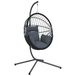 vidaXL Hangstoel met standaard, rattan en staal, antracietkleurig