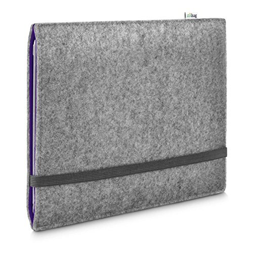 stilbag Vilten hoes voor Apple iPad Pro 12.9 (2020) (4th Generation) | Etui Tas gemaakt van Merino wolvilt | Collekion Finn - Kleur: lichtgrijs/violet | Tablet beschermhoes Made in Germany