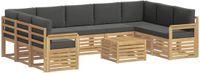 vidaXL - Bank loungeset - Polyester - Wit en Antraciet
