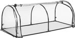Relaxdays Kweekkas met deur, foliekas, HBD: 50 x 130 x 60 cm, plantenkas in tunnel-vorm, PVC, transparant/zwart