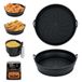 Alyvisun Air Fryer Silicone Pot, 2 Stuks Airfryer Pan Liners Herbruikbare Heteluchtfriteuse Mand Rond Opvouwbare Tray Rack Accessoires Basket voor Air Fryers, Magnetron, Oven (Zwart)