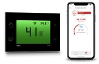 Humidificateur d'air WLAN avec écran tactile, montage mural, avec hygrostat, 230 V, noir