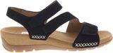 Gabor 43.734.17 Dames Platte Sandalen Zwart Suède Klittenband