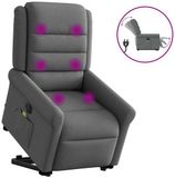 vidaXL - Sta-op-massagestoel - elektrisch - verstelbaar - stof - donkergrijs