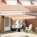 vidaXL Parasol extensible, jaune et rouge, 400 x 300 cm, tissu et métal