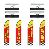 VEVOR Auto Reparatie Reclame Veer Vlag met Pole Kit, 4 Swooper Vlaggen voor Zaken Buiten, Inclusief 4 Banner Vlaggen, 4 Polen, 4 Grond Stakes, 16,3 FT