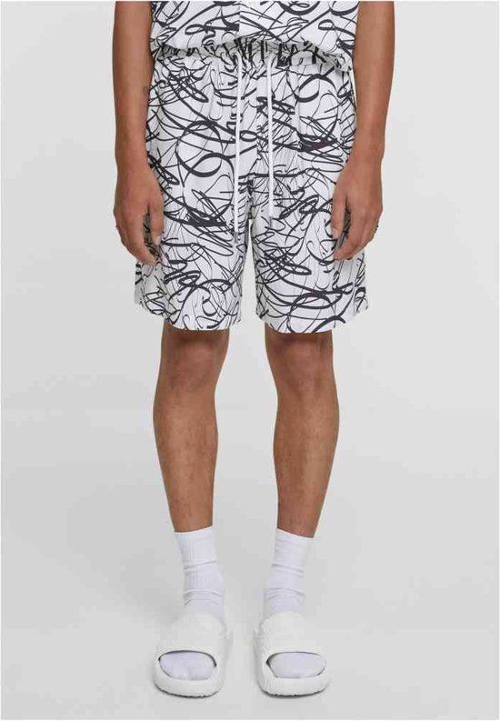 Urban Classics Men's Viscose All Over Print Resort Shorts - White - XL