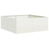 VidaXL Plantenbak Staal Wit 80x80x30 cm