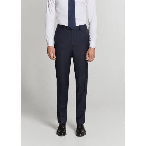 Mango Man wollen pantalon - donkerblauw