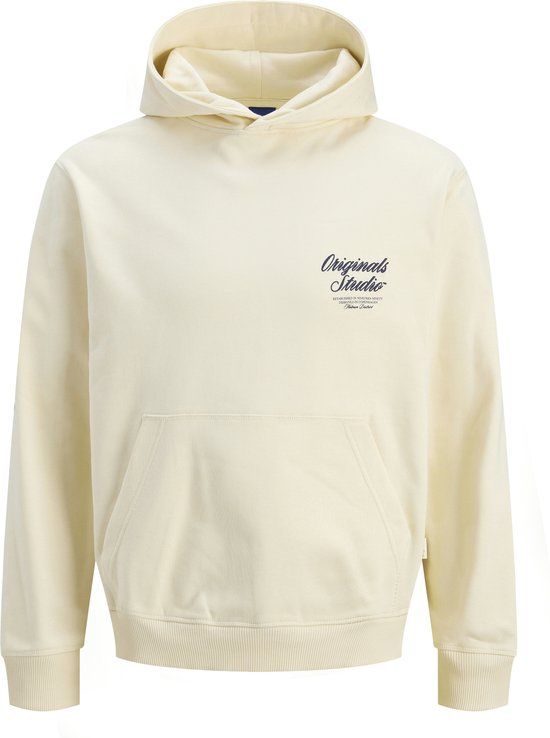 Jack &amp; jones Jack & Jones Trui Jornorrebro Typo Back Sweat Hood Sn 12283054 Antique White Mannen Maat - XXL