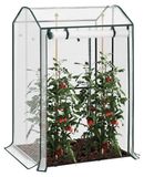 Serre - Serre avec portes coulissantes - Film PE 140 g/m² - Étanche - Blanc - Moyen