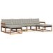 vidaXL Ensemble de canapé d'extérieur 6 pièces Naturel et Gris clair