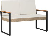 vidaXL Tuinbank 2-zits 107 x 61 x 80 cm polyrotan rechthoekig