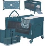 Lionelo Flower Campingbedje - 2in1 - Meegroeibed - Co-sleeper - LockGuard - draagtas - Reisbedje/Box - Praktische Zij-Ingang met Ritssluiting - Hoogwaardige Schuimmatras - Snel Opvouwsysteem - Multifunctionele Box en Reiswieg
