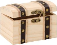 Merkloos / Sans marque Glorex Houten kistje met ronde deksel - 17 x 12,5 x 12,5 cm - Hobby/knutselen - zelf decoreren