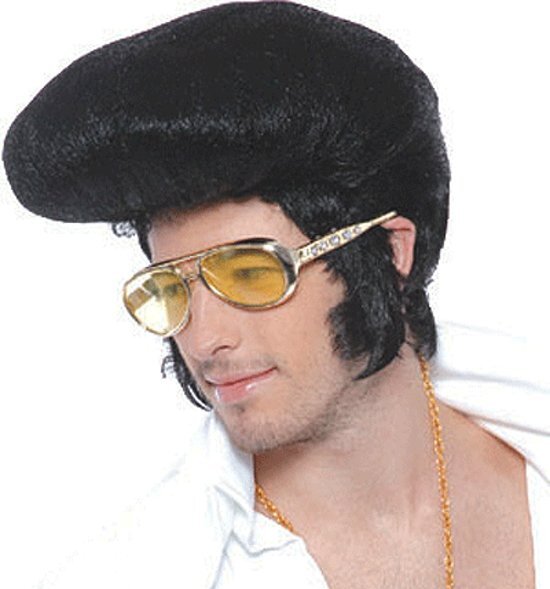 Fun & Feest party gadgets Elvis pruik met grote kuif