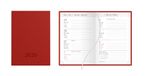 Idena Zakagenda DIN A7 2026, 1 week op 2 pagina's, met rode balatonomslag, leeslint en hoekperforatie, 12055