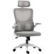 Fauteuil de bureau gris pivotant 360°, appui-tête réglable, support lombaire, hauteur d'assise réglable pour bureau et maison