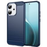 Oppo Coque pour Oppo Reno 14 / 14 F / 14 FS 5G - housse etui silicone gel carbone + verre trempe - BLEU FONCE