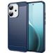 Oppo Coque pour Oppo Reno 14 / 14 F / 14 FS 5G - housse etui silicone gel carbone + verre trempe - BLEU FONCE
