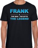 Bellatio Decorations Frank Voornaam cadeau - The man, The myth the legend - zwart - Heren - Maat XL