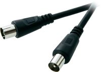 SpeaKa Professional Antenne Aansluitkabel [1x Antennestekker 75 Ω - 1x Antennebus 75 Ω] 2.50 m Zwart